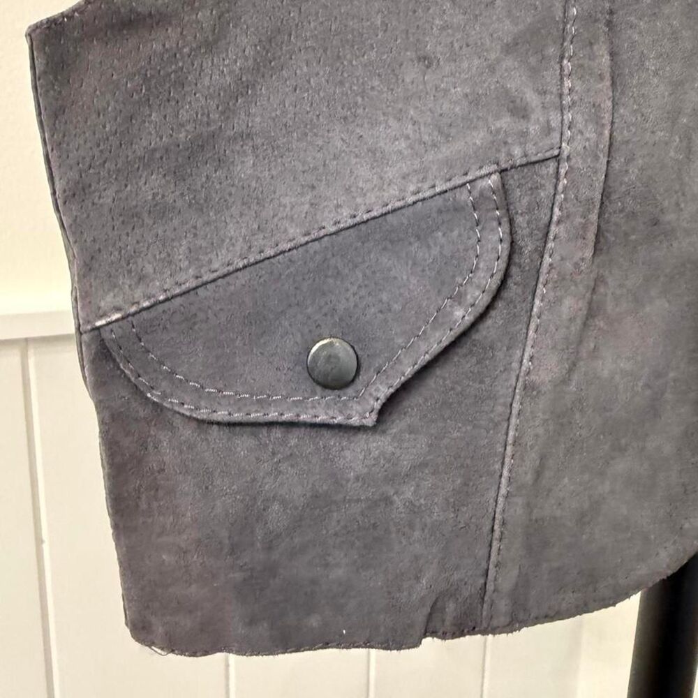 Vintage 70s Suede Leather Waistcoat Vest - Picture 3 of 5